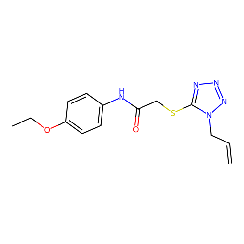 N-(4-ethoxyphenyl)-2-(1-prop-2-enyltetrazol-5-yl)sulfanylacetamide structure