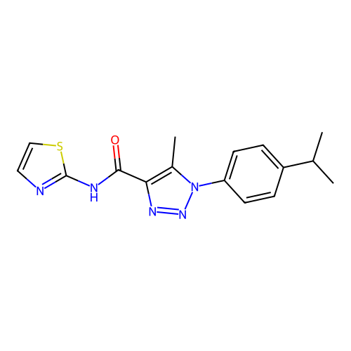 1-(4-isopropylphenyl)-5-methyl-N-(thiazol-2-yl)-1H-1,2,3-triazole-4-carboxamide structure