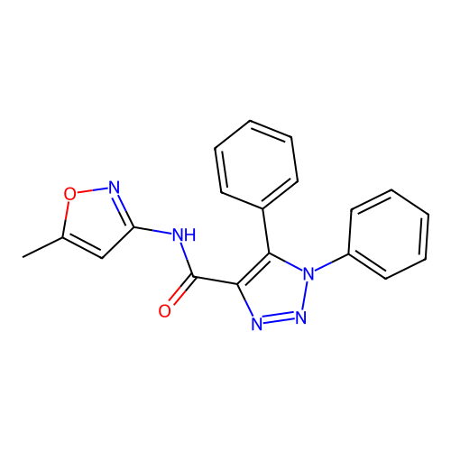 N-(5-methyl-1,2-oxazol-3-yl)-1,5-diphenyl-1H-1,2,3-triazole-4-carboxamide structure
