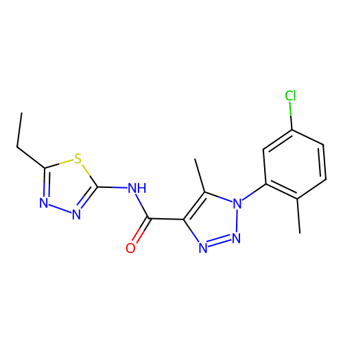 1-(5-chloro-2-methylphenyl)-N-(5-ethyl-1,3,4-thiadiazol-2-yl)-5-methyl-1H-1,2,3-triazole-4-carboxamide structure