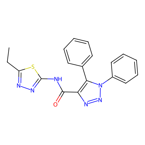N-(5-ethyl-1,3,4-thiadiazol-2-yl)-1,5-diphenyltriazole-4-carboxamide structure
