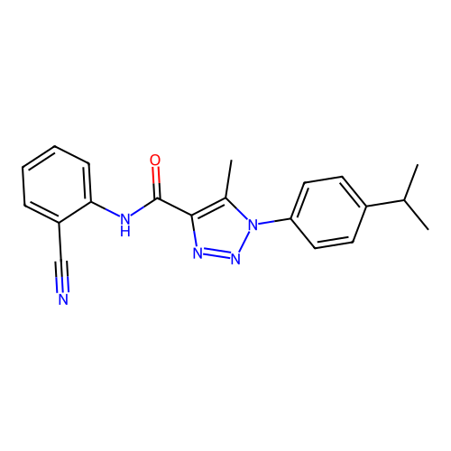 N-(2-cyanophenyl)-5-methyl-1-[4-(propan-2-yl)phenyl]-1H-1,2,3-triazole-4-carboxamide structure