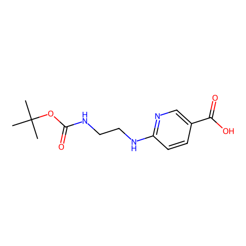 6-(Aminoethylamino)nicotinic acid, N2-BOC protected structure