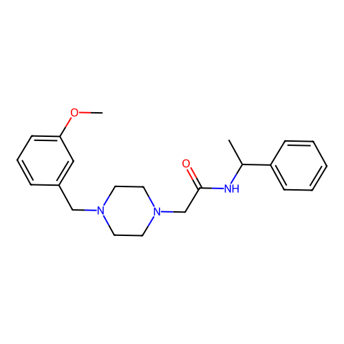 2-[4-[(3-methoxyphenyl)methyl]piperazin-1-yl]-N-(1-phenylethyl)acetamide structure