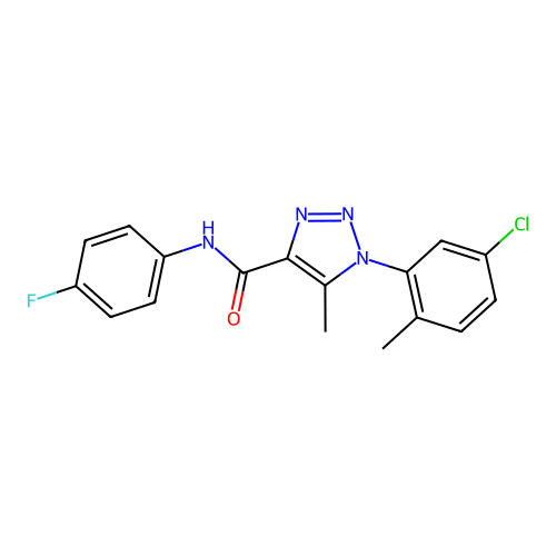 1-(5-chloro-2-methylphenyl)-N-(4-fluorophenyl)-5-methyl-1H-1,2,3-triazole-4-carboxamide structure