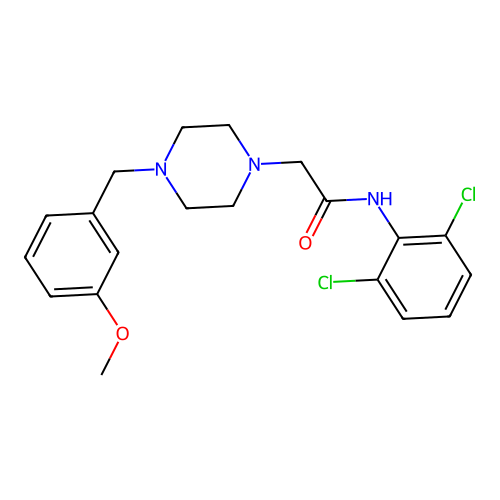 N-(2,6-dichlorophenyl)-2-[4-[(3-methoxyphenyl)methyl]piperazin-1-yl]acetamide structure