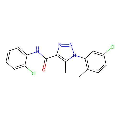 1-(5-chloro-2-methylphenyl)-N-(2-chlorophenyl)-5-methyl-1H-1,2,3-triazole-4-carboxamide structure