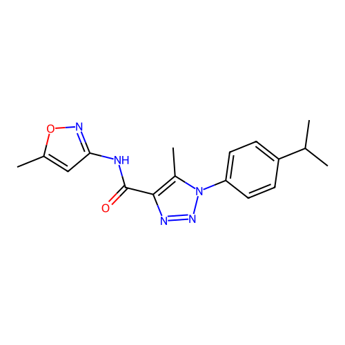 5-methyl-N-(5-methyl-1,2-oxazol-3-yl)-1-[4-(propan-2-yl)phenyl]-1H-1,2,3-triazole-4-carboxamide structure