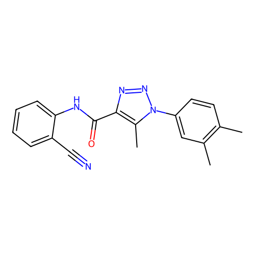 N-(2-cyanophenyl)-1-(3,4-dimethylphenyl)-5-methyl-1H-1,2,3-triazole-4-carboxamide structure
