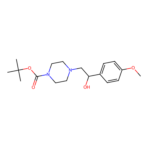 Tert-butyl 4-[2-hydroxy-2-(4-methoxyphenyl)ethyl]piperazine-1-carboxylate structure