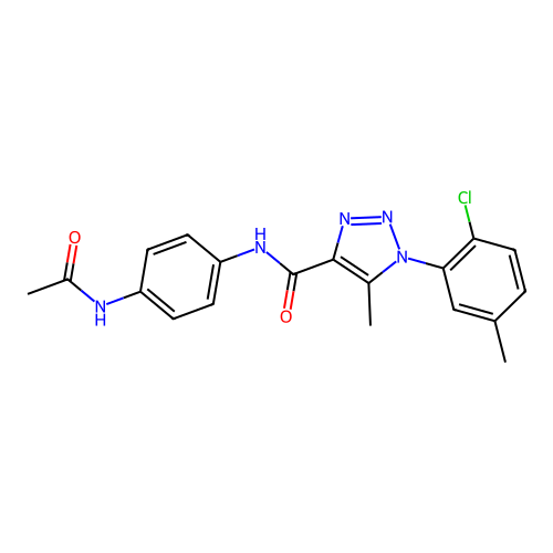 N-[4-(acetylamino)phenyl]-1-(2-chloro-5-methylphenyl)-5-methyl-1H-1,2,3-triazole-4-carboxamide structure