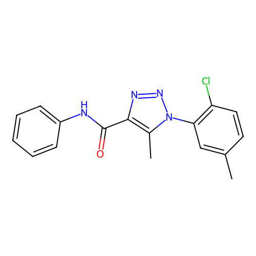 1-(2-chloro-5-methylphenyl)-5-methyl-N-phenyl-1H-1,2,3-triazole-4-carboxamide structure