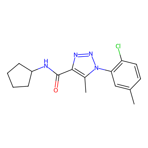 1-(2-chloro-5-methylphenyl)-N-cyclopentyl-5-methyl-1H-1,2,3-triazole-4-carboxamide structure