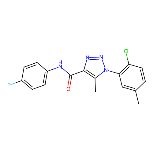 1-(2-chloro-5-methylphenyl)-N-(4-fluorophenyl)-5-methyl-1H-1,2,3-triazole-4-carboxamide structure