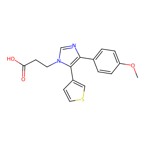 3-[4-(4-Methoxyphenyl)-5-(thiophen-3-YL)-1H-imidazol-1-YL]propanoic acid structure