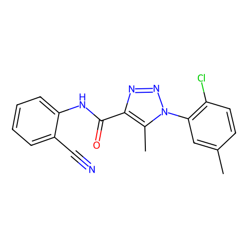 1-(2-chloro-5-methylphenyl)-N-(2-cyanophenyl)-5-methyl-1H-1,2,3-triazole-4-carboxamide structure