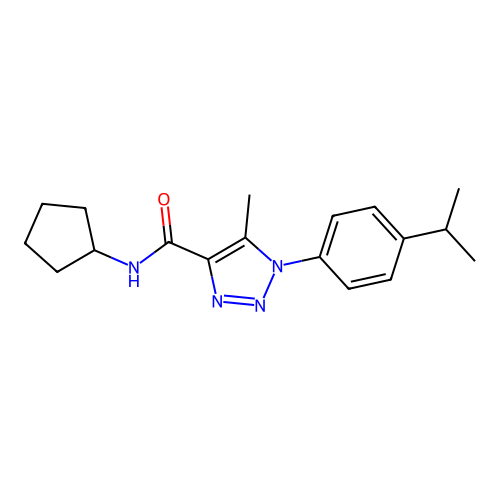 N-cyclopentyl-5-methyl-1-(4-propan-2-ylphenyl)triazole-4-carboxamide structure