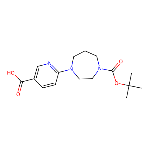 6-(4-(tert-Butoxycarbonyl)-1,4-diazepan-1-yl)nicotinic acid structure