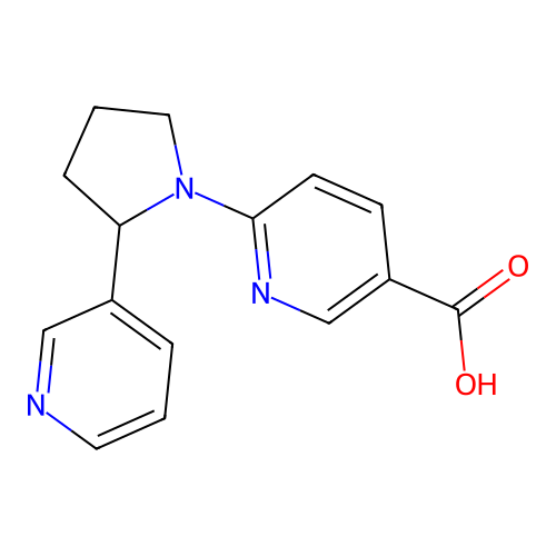 6-[2-(Pyridin-3-yl)pyrrolidin-1-yl]pyridine-3-carboxylic acid structure