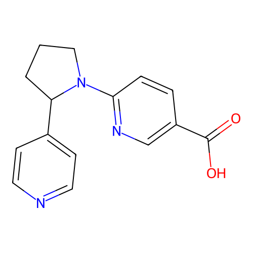 6-[2-(Pyridin-4-yl)pyrrolidin-1-yl]pyridine-3-carboxylic acid structure
