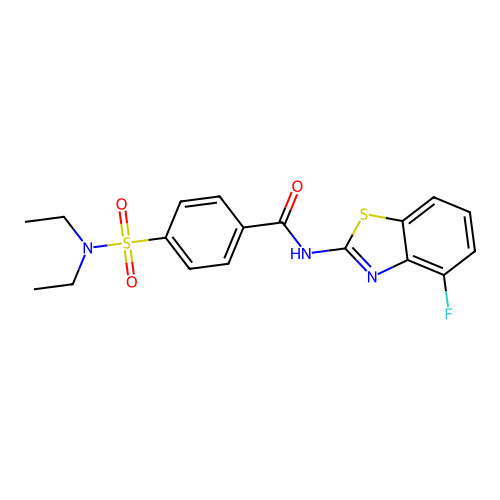 4-(diethylsulfamoyl)-N-(4-fluoro-1,3-benzothiazol-2-yl)benzamide structure
