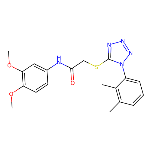 N-(3,4-dimethoxyphenyl)-2-[1-(2,3-dimethylphenyl)tetrazol-5-yl]sulfanylacetamide structure
