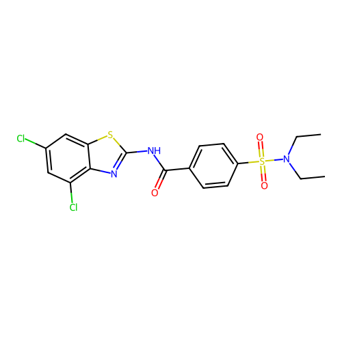 N-(4,6-dichloro-1,3-benzothiazol-2-yl)-4-(diethylsulfamoyl)benzamide structure