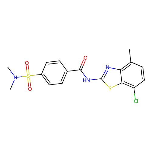 N-(7-chloro-4-methyl-1,3-benzothiazol-2-yl)-4-(dimethylsulfamoyl)benzamide structure