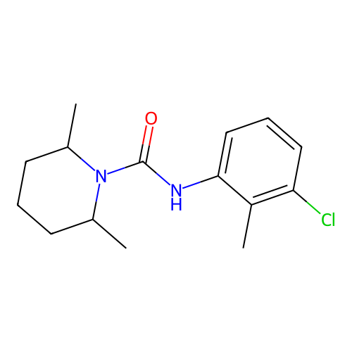 N-(3-chloro-2-methylphenyl)-2,6-dimethylpiperidine-1-carboxamide structure