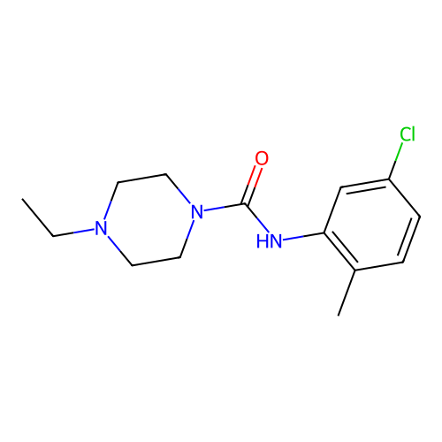 N-(5-chloro-2-methylphenyl)-4-ethylpiperazine-1-carboxamide structure