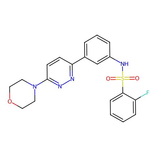 2-fluoro-N-[3-(6-morpholin-4-ylpyridazin-3-yl)phenyl]benzenesulfonamide structure