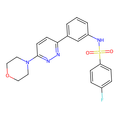 4-fluoro-N-[3-(6-morpholin-4-ylpyridazin-3-yl)phenyl]benzenesulfonamide structure
