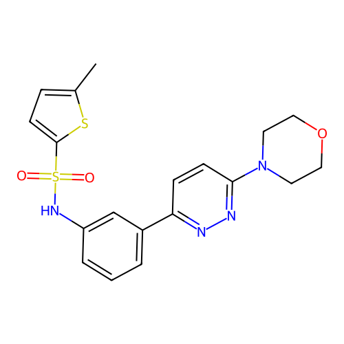 5-methyl-N-[3-(6-morpholin-4-ylpyridazin-3-yl)phenyl]thiophene-2-sulfonamide structure