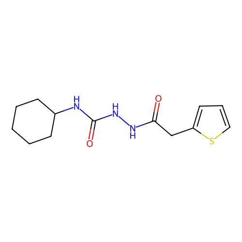 N-((Cyclohexylamino)carbonylamino)-2-(2-thienyl)ethanamide structure