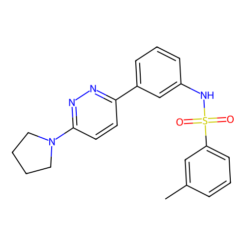 3-methyl-N-[3-(6-pyrrolidin-1-ylpyridazin-3-yl)phenyl]benzenesulfonamide structure