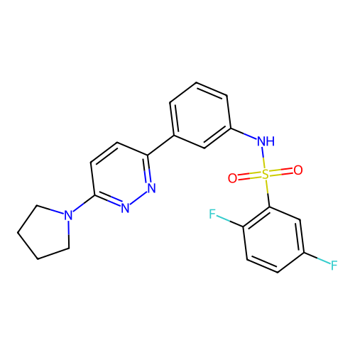 2,5-difluoro-N-[3-(6-pyrrolidin-1-ylpyridazin-3-yl)phenyl]benzenesulfonamide structure
