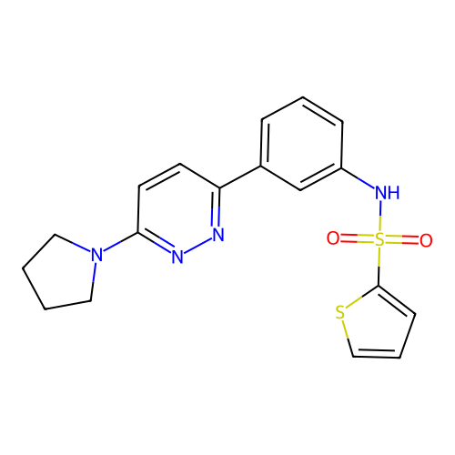 N-[3-(6-pyrrolidin-1-ylpyridazin-3-yl)phenyl]thiophene-2-sulfonamide structure