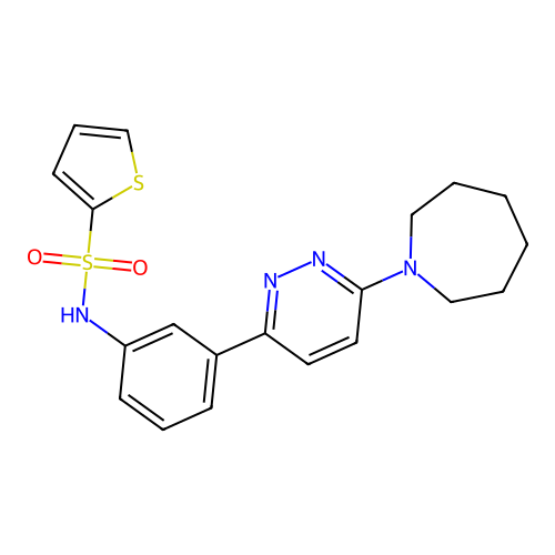 N-{3-[6-(azepan-1-yl)pyridazin-3-yl]phenyl}thiophene-2-sulfonamide structure