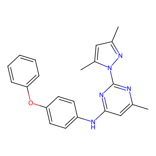 2-(3,5-dimethyl-1H-pyrazol-1-yl)-6-methyl-N-(4-phenoxyphenyl)pyrimidin-4-amine structure
