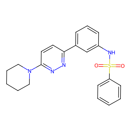 N-{3-[6-(piperidin-1-yl)pyridazin-3-yl]phenyl}benzenesulfonamide structure