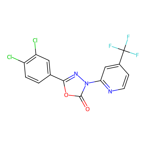 5-(3,4-Dichlorophenyl)-3-[4-(trifluoromethyl)-2-pyridinyl]-1,3,4-oxadiazol-2-one structure