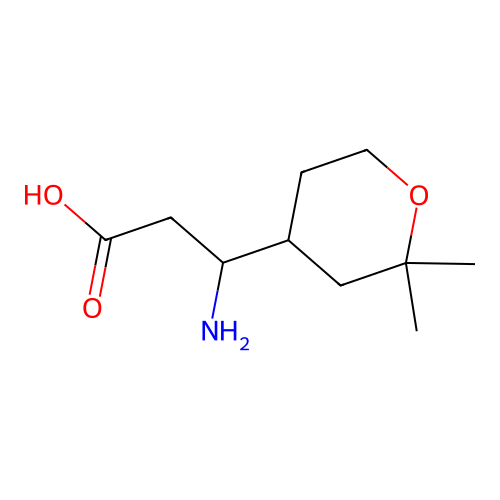 3-amino-3-(2,2-dimethyltetrahydro-2H-pyran-4-yl)propanoic acid structure