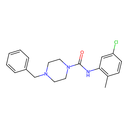 4-benzyl-N-(5-chloro-2-methylphenyl)piperazine-1-carboxamide structure