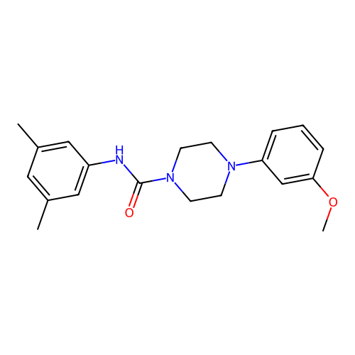 N-(3,5-dimethylphenyl)-4-(3-methoxyphenyl)piperazine-1-carboxamide structure