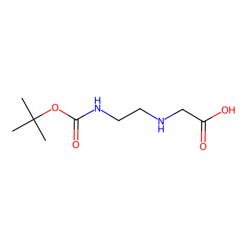 ({2-[(Tert-butoxycarbonyl)amino]ethyl}amino)acetic acid structure