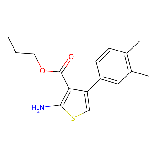 Propyl 2-amino-4-(3,4-dimethylphenyl)thiophene-3-carboxylate structure