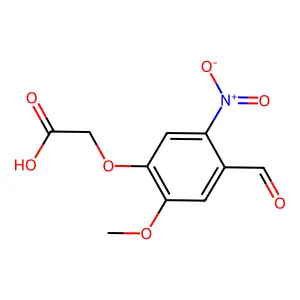 4-甲酰-6-甲氧基-3-硝基苯氧基乙酸 structure