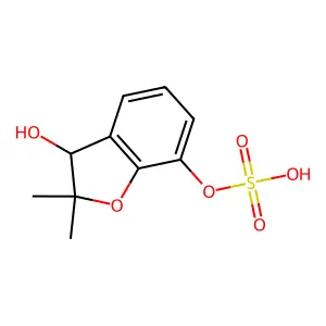 3-Hydroxy-2,2-dimethyl-2,3-dihydro-1-benzofuran-7-yl hydrogen sulfate structure