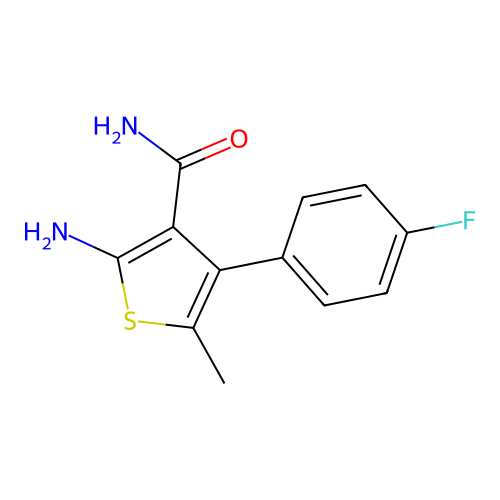 2-Amino-4-(4-fluorophenyl)-5-methylthiophene-3-carboxamide structure