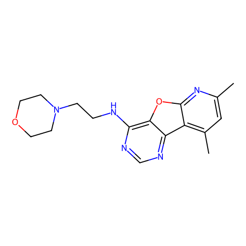 7,9-dimethyl-N-(2-morpholinoethyl)pyrido[3',2':4,5]furo[3,2-d]pyrimidin-4-amine structure